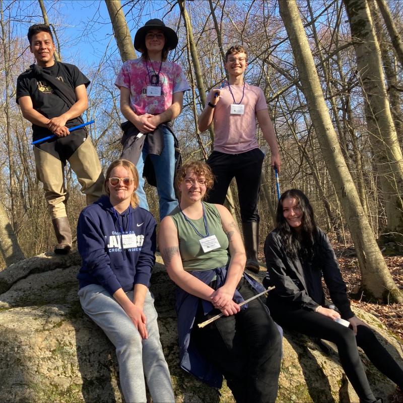 OCC Students attending the Climate Change Conference at SUNY Purchase (front row, left to right) Nicole Webber, Hannah Derzanovich, and Marian Del Valle, (back row, left to right) Jon Morocho, Eli Hunt, and Mohamad Chatila.