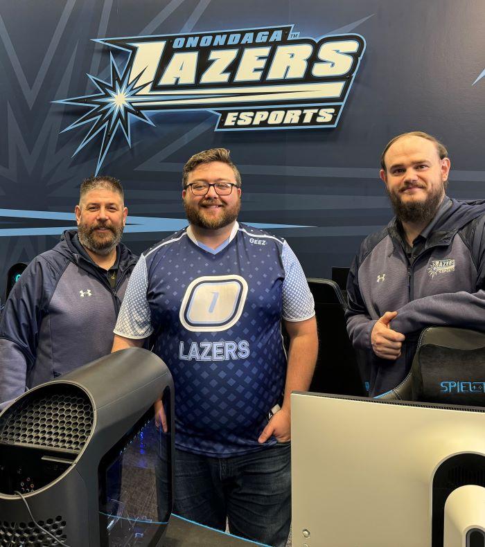 Pictured in OCC's new Esports Arena are (left to right) Head Coach Keith Edwards, Student-Athlete Rob Maher, and Assistant Coach Jeff Pease. They are our guests on the latest edition of our podcast, &quot;Chatting About College.&quot;