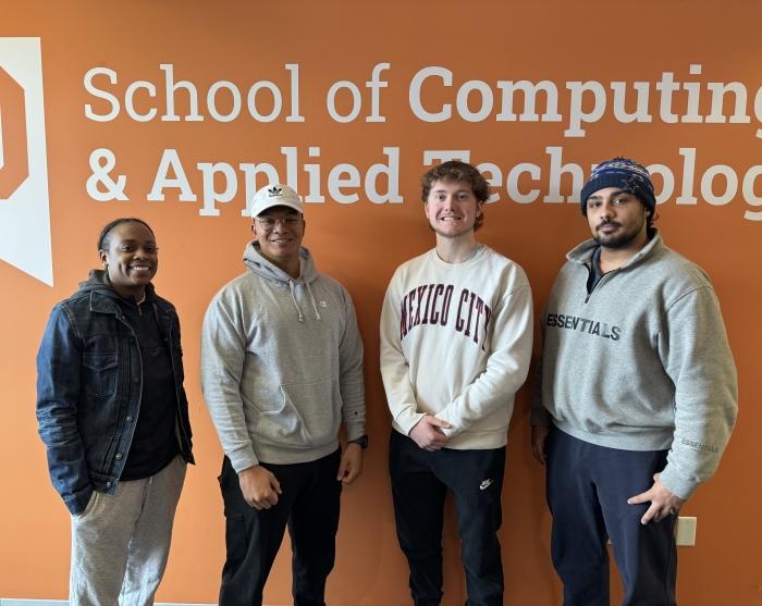 OCC Students (left to right) Ericka Ruffin, RJ Tinsley, Hunter Garrett, and Kah-Lelle Akins have been selected for paid internships at Micron in Boise, Idaho this summer.