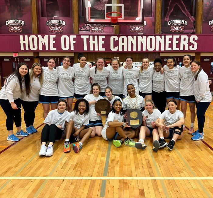 OCC's Women's Basketball team celebrates winning the Region II Championship.