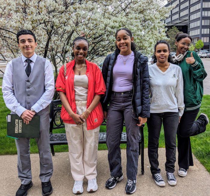 OCC Students invited to participate in this summer's Bridges to Baccalaureate program at SUNY Binghamton are (left to right): Karar Abed, Mary Abdikarin, Balqiisa J-Elmi, Dehaven McCray, and Naomi Workman.