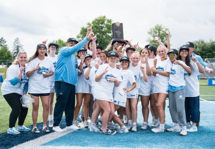 OCC's Women's Lacrosse team celebrates the 2024 National Championship.