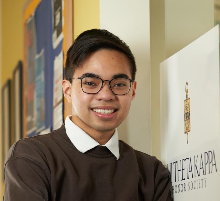 Ellion Magsino, pictured during his final semester at OCC in the spring of 2022. Later this semester he will complete his bachelor's degree at the University at Albany-SUNY.