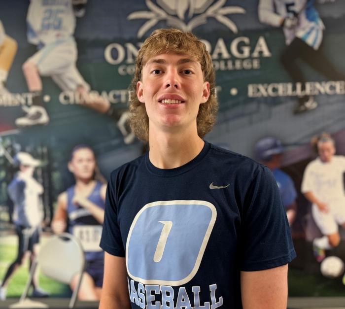 Carter Stewart is a member of the Honors College and a pitcher on OCC's Baseball team. He's a 2023 graduate of East Syracuse Minoa High School who will complete his Business Administration degree in 2025.
