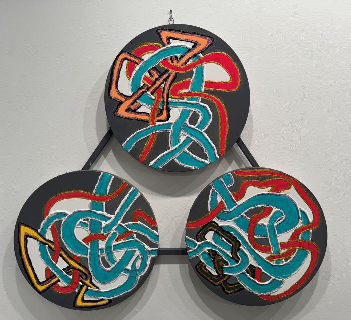 &quot;Controlled Chaos&quot; by Abby Klein at the On My Own Time art exhibit in OCC's gallery.