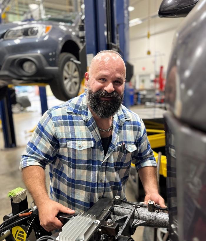 Yamen El Ahmed is a 45-year-old student in Onondaga Community College's Automotive Technology program. He's taking advantage of SUNY Reconnect, the new tuition-free community college program.