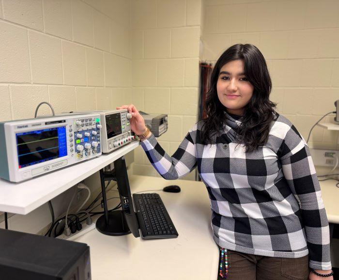 Samara Hurtado will complete her Engineering Science degree this semester. She's a 17-year-old student from the Syracuse Academy of Science.