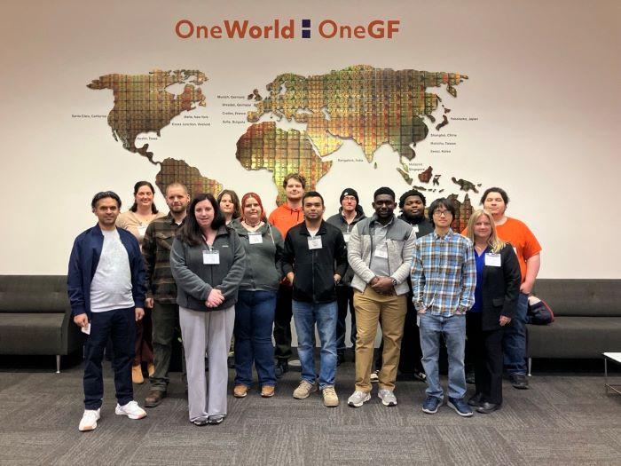 A large group of OCC students interned at the NY CREATES NanoTech Complex in Albany.
