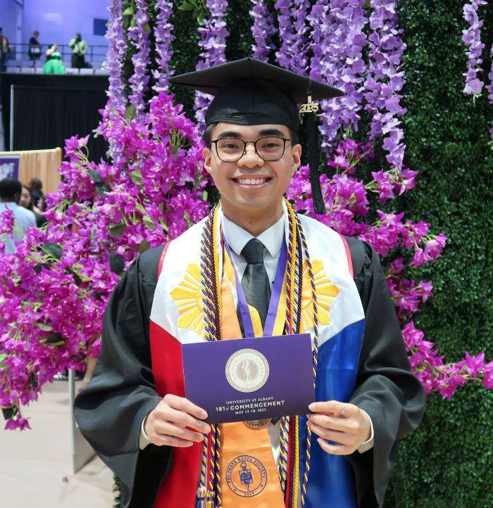 Ellion Magsino '22 went from OCC to the University at Albany-SUNY where he earned bachelor's and master's degrees. This month he's beginning his work at Big Four Accounting Firm KPMG in New York City.