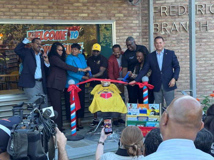 A ribbon cutting ceremony at the Betts Branch Library on Salina Street celebrated the arrival of Barbershop Books in Syracuse.