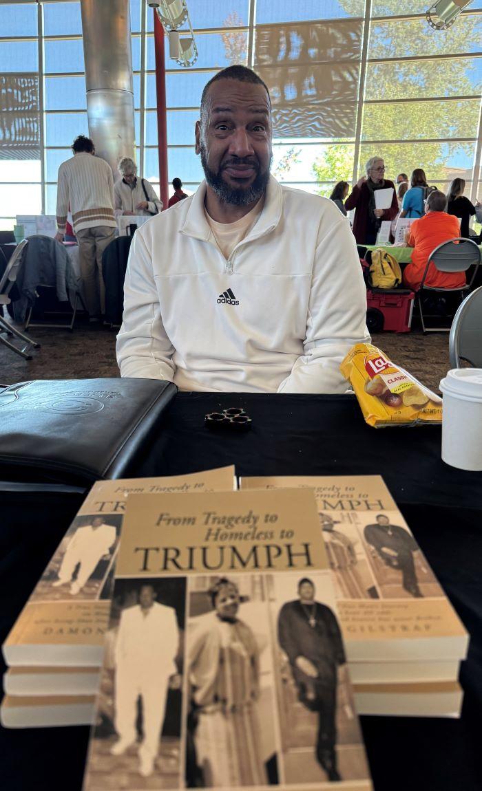 Damon Gilstrap completed his Human Services degree in 2022. Last month, he returned to campus for the National Federation of the Blind Resource Fair.