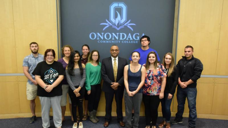 Dr. Daryll Dykes '83 (center) with OCC Anatomy and Physiology students.