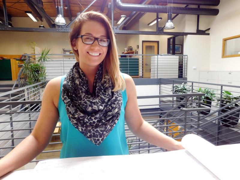 Nikki Carlson at the Hueber Breuer company location in Syracuse