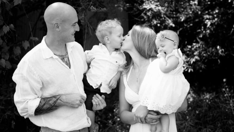 Cleland with his wife Kimberly their son Colton and daughter Charlotte