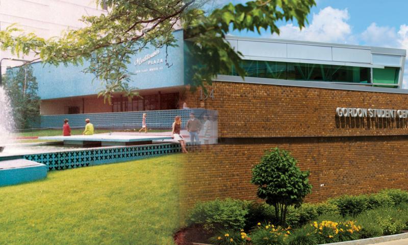 Scenes from the OCC campus then (left) and now (right).