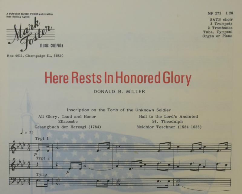 OCC Music Professor Emeritus Donald Miller wrote &quot;Here Rests in Honored Glory&quot; as a tribute to Veterans who paid the ultimate price and their surviving families. During the final week of calendar year 2018, Governor Andrew Cuomo signed a bill which made it New York State's &quot;hymn of remembrance in honor of all American veterans.&quot;