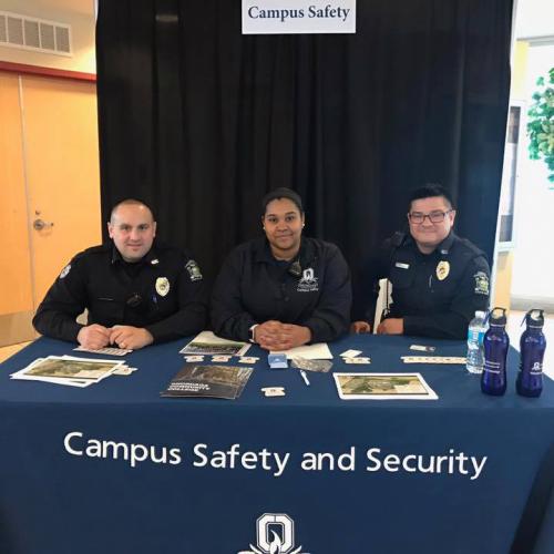 Campus Safety officers at an information session