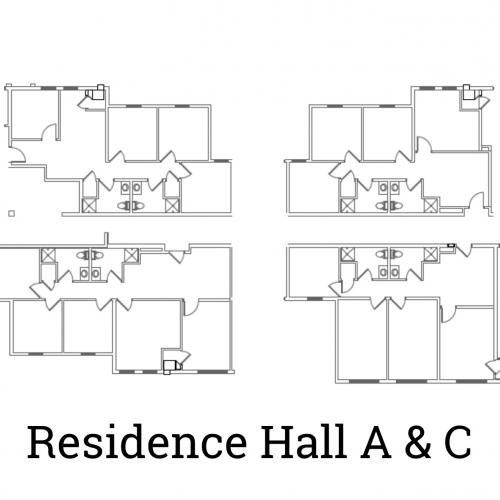 Floor plan of Residence Hall A & C suites