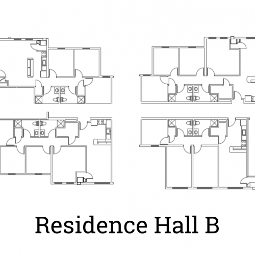 Floor plan of Residence Hall B suite