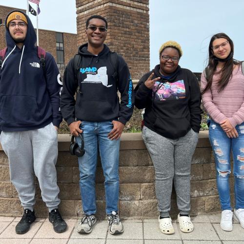 OCC students participating in the Bridges to Baccalaureate summer program at SUNY Binghamton include (left to right) Mohammedulameen Fakhri, Tim Brown, Jamiya Chandler, and Maria Garcia Guntin.