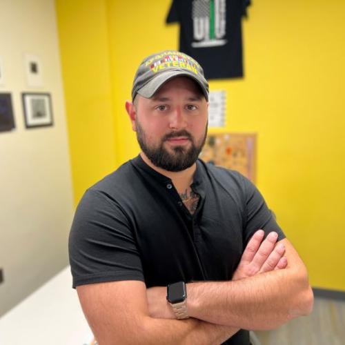 Anthony Lisi is a Student Veteran at OCC, working toward his career goal of becoming an X-ray Technician. He's pictured in the College's Office of Veterans and Military Services where he is a Workstudy student.