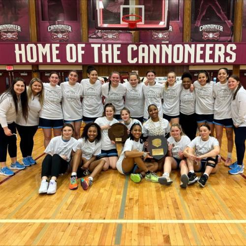OCC's Women's Basketball team celebrates winning the Region II Championship.