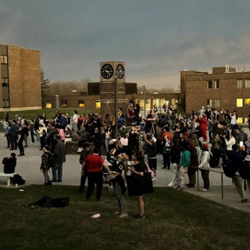 The Onondaga Community College campus was temporarily plunged into darkness during the solar eclipse.