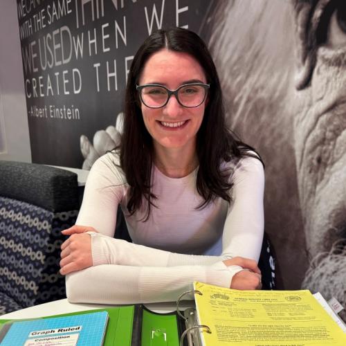 Vanessa Esposito is a 26-year-old student who earned her bachelor's degree before coming to OCC. She's pictured at the Learning Center where she tutors students in Biology and Chemistry.