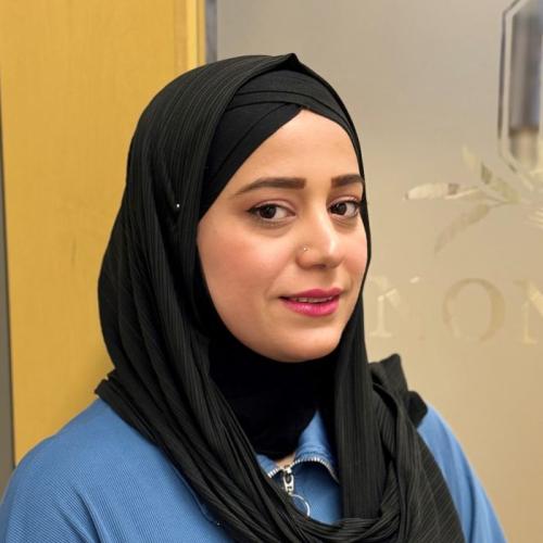 Aya Altaleb immigrated to the United States in 2021. She will complete her Mathematics & Science degree next month. Her goal is to become a doctor.