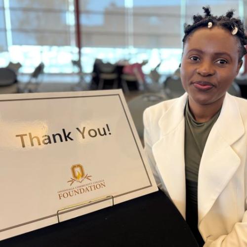Irielle Mwija is in Onondaga Community College Electromechanical Technology program. She says she would not be able to afford college without her scholarship from the OCC Foundation.