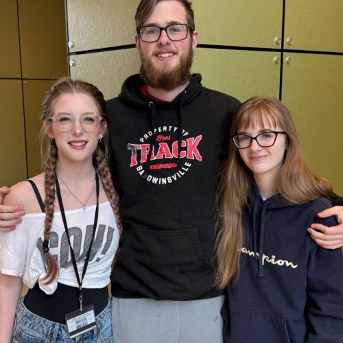 Cate, Jack, and Sara Johnson are triplets who came to Onondaga Community College from Baldwinsville High School.
