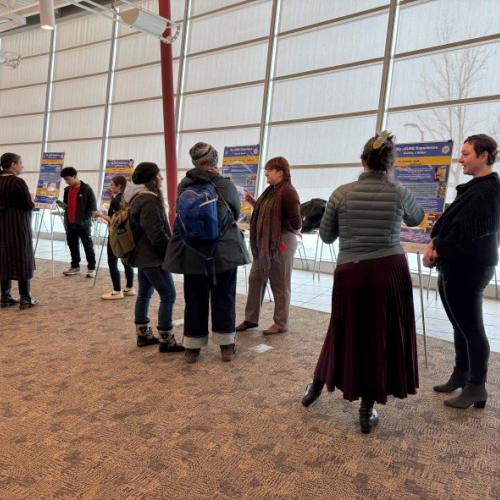 Students discussed their research experiences during the USURE Winter Symposium in the Gordon Student Center Great Room.