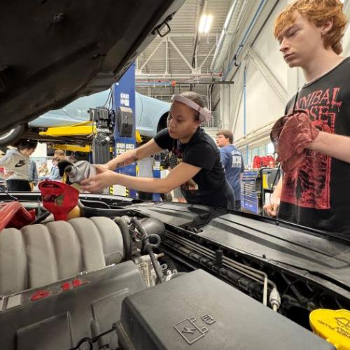Students in OCC Veterans Club and Automotive Club came together for hands-on car repair demonstrations, good food, and conversation.