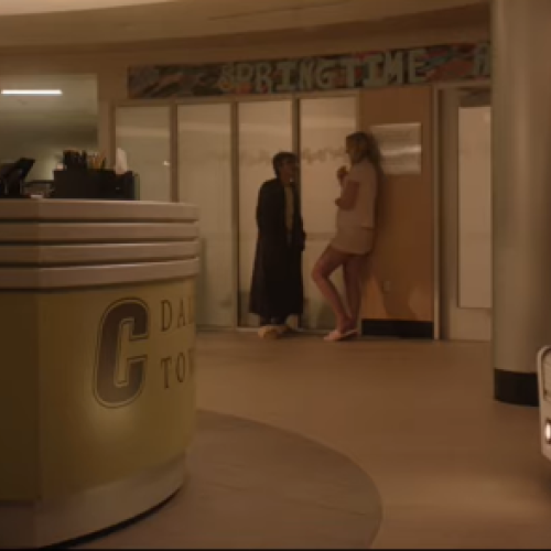 This scene in the #1 ranked movie "The Pizza" was shot in the lobby of Onondaga Community College's Coulter Hall. It was one of several locations on campus used  by local filmmaker American High.