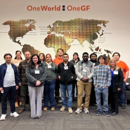 A large group of OCC students interned at the NY CREATES NanoTech Complex in Albany.