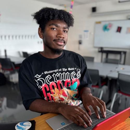 Larry Roundtree is a high school senior at Syracuse ITC who is taking classes on the OCC campus as part of the SMART Scholars program. He was inspired by his sister's fatal illness to become a doctor.