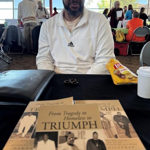 Damon Gilstrap completed his Human Services degree in 2022. Last month, he returned to campus for the National Federation of the Blind Resource Fair.