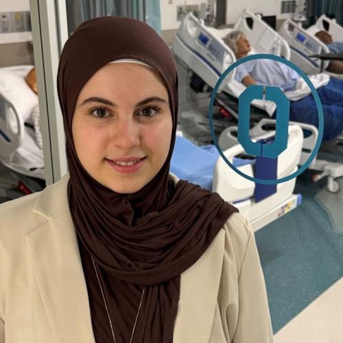 Bilsan Aldaher is a Mathematics & Science major who will complete her degree in December, then continue her education at Le Moyne College. Her goal is to become a Physicians Assistant. She's pictured in Onondaga Community College's Simulated Patient lab in Ferrante Hall.