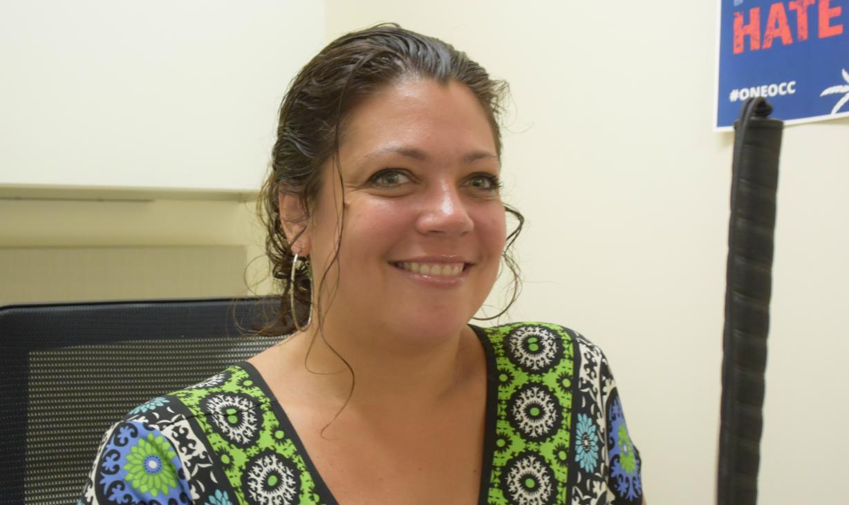 Dawn Penson is the Student Trustee for the 2019-20 academic year. She is pictured in the Office of Accessibility Resources in Coulter Hall. Dawn Penson is the Student Trustee for the 2019-20 academic year. She is pictured in the Office of Accessibility Resources in Coulter Hall.