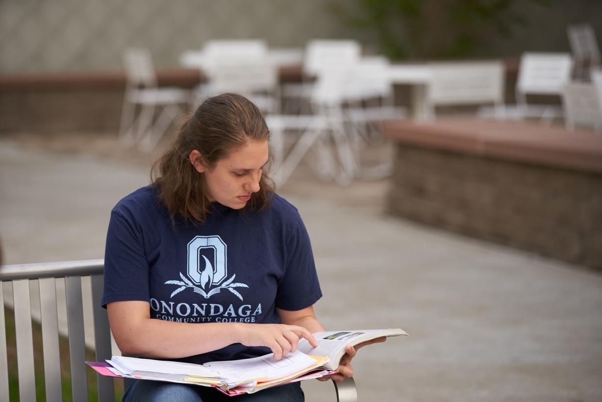 Student Studying on the Quad 