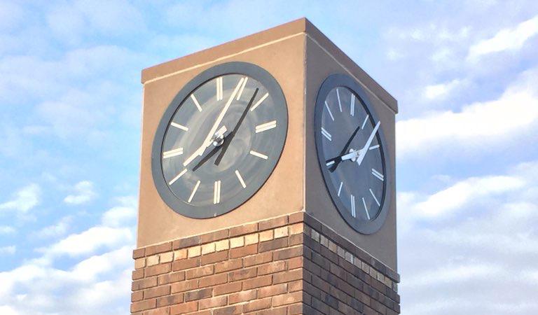 Clock Tower with Blue Skies in Background