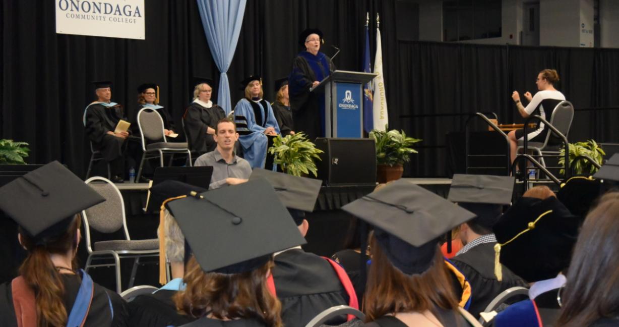 OCC President Dr. Casey Crabill speaks during the Fall 2019 Convocation Ceremony. OCC President Dr. Casey Crabill speaks during the Fall 2019 Convocation ceremony.