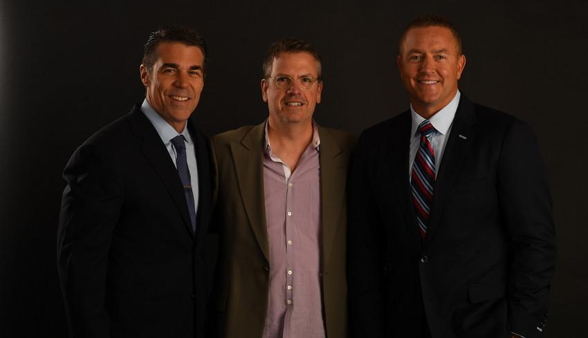 Bill Bonnell, '83 (center) with Chris Fowler (left) and Kirk Herbstreit (right). Bill Bonnell, '83 (center) with Chris Fowler (left) and Kirk Herbstreit (right).