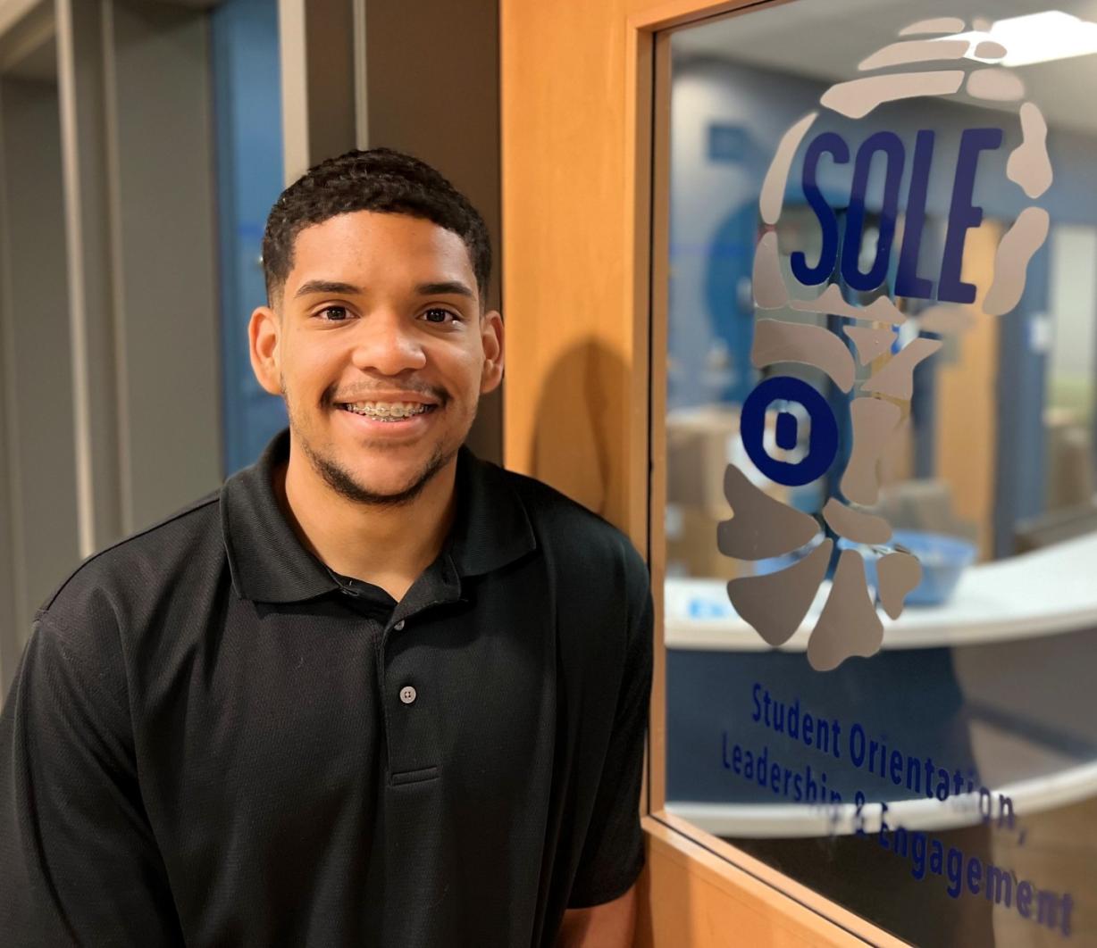 Chris Cedano Alcala is pictured outside the Student Government office on the first floor of the Gordon Student Center. Chris Cedano Alcala is pictured outside the Student Government office on the first floor of the Gordon Student Center.