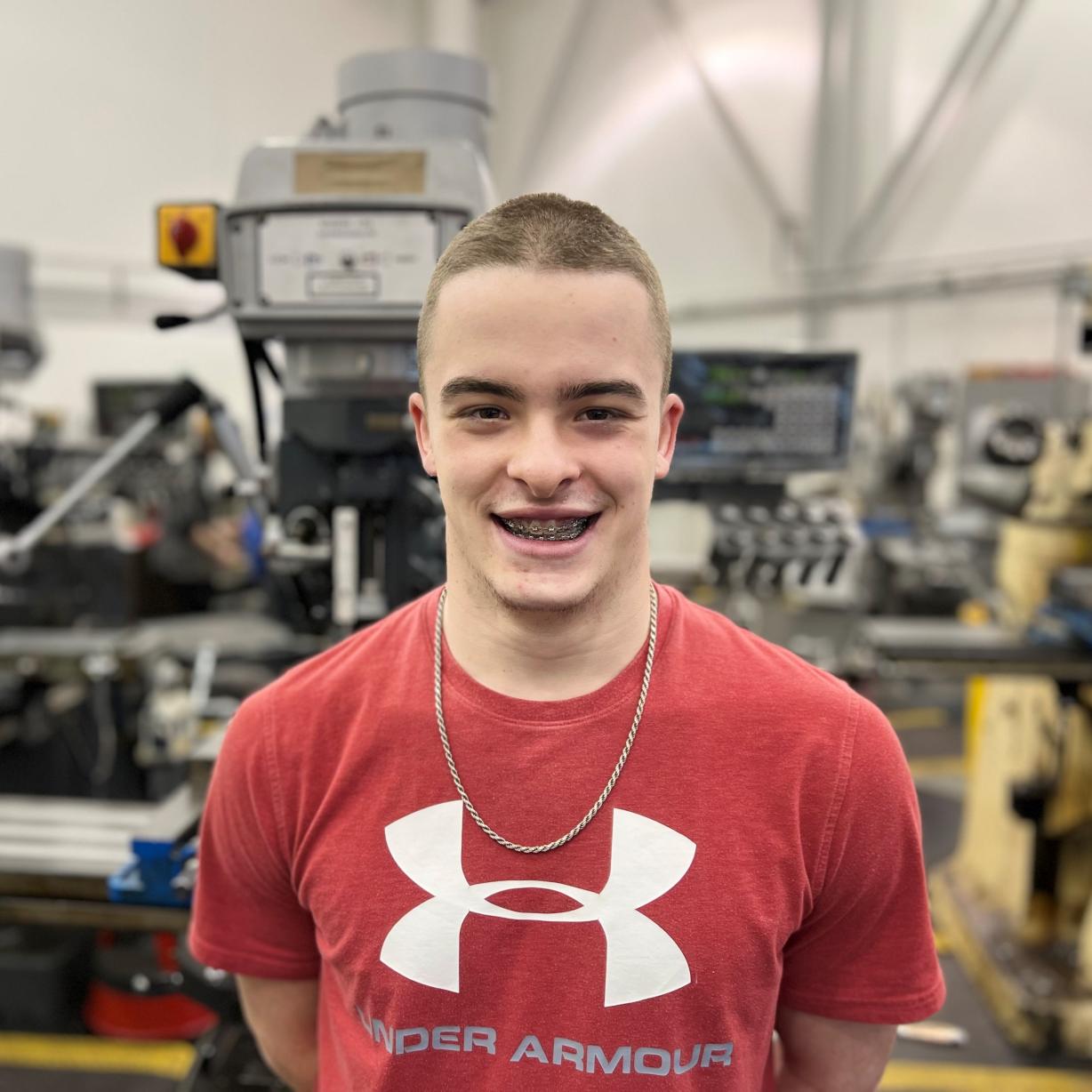 Cole Duschen is a Mexico High senior who attends OCC as part of the P-TECH program. He'll complete his Mechanical Technology degree in 2024. Cole Duschen is a Mexico High senior who attends OCC as part of the P-TECH program. He'll complete his Mechanical Technology degree in 2024.