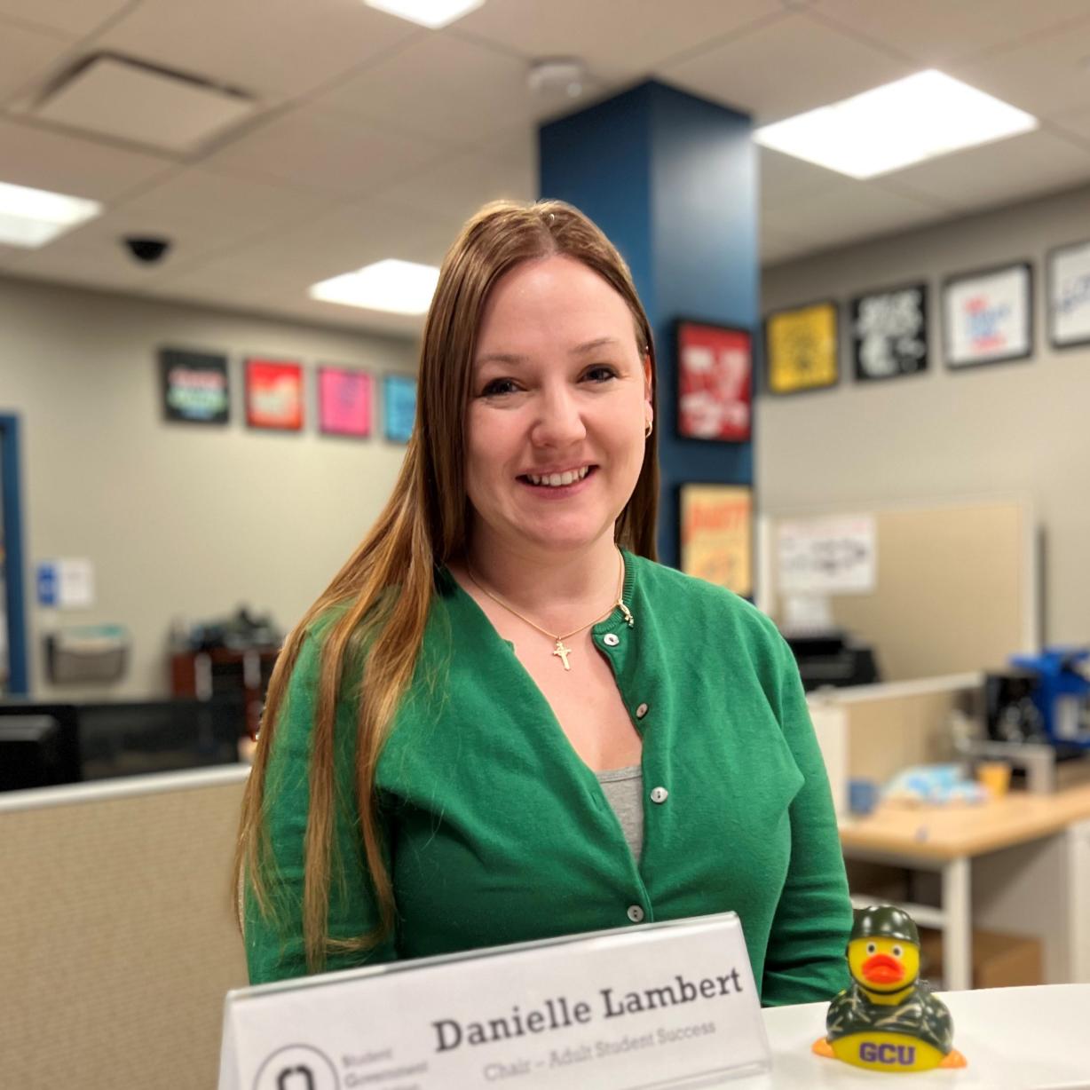 Danielle Lambert is a 38 year old mom enrolled in OCC's Early Childhood program. She's a Student Veteran and a member of Student Government who is focused on adult student success. Danielle Lambert is a 38 year old mom enrolled in OCC's Early Childhood program. She's a Student Veteran and a member of Student Government who is focused on adult student success.