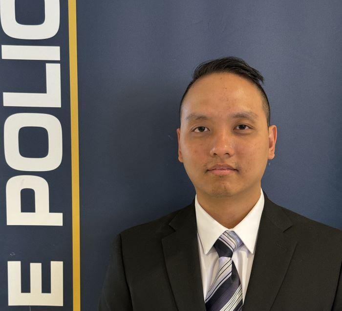 Gabriel Bui, a 2021 graduate of OCC's Criminal Justice program, returned to campus where he was sworn-in to the Syracuse Police Department. Gabriel Bui, a 2021 graduate of OCC's Criminal Justice program, returned to campus where he was sworn-in to the Syracuse Police Department.