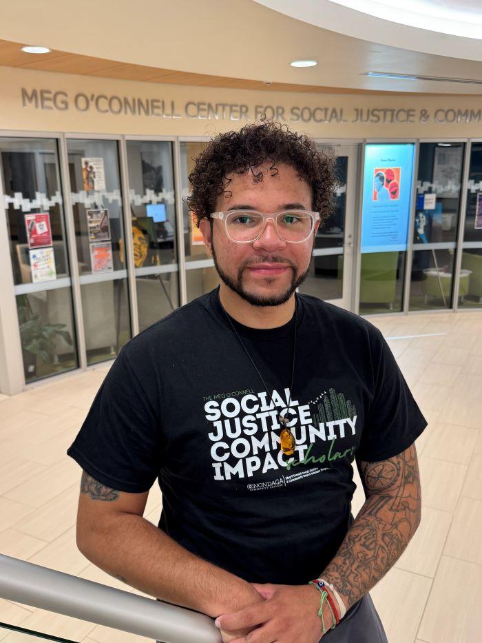 Joshua Dominguez is a New York City native who is studying Construction Management and is a Meg O'Connell Social Justice Scholar. Joshua Dominguez is a New York City native who is studying Construction Management and is a Meg O'Connell Social Justice Scholar.