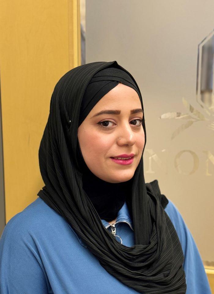 Aya Altaleb immigrated to the United States in 2021. She will complete her Mathematics &amp; Science degree next month. Her goal is to become a doctor.