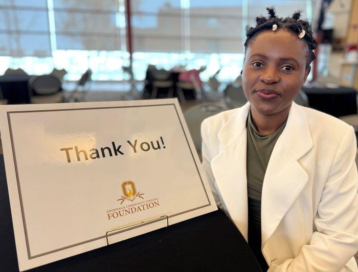 Irielle Mwija is in Onondaga Community College's Electromechanical Technology program. She says she would not be able to afford college without her scholarship from the OCC Foundation.